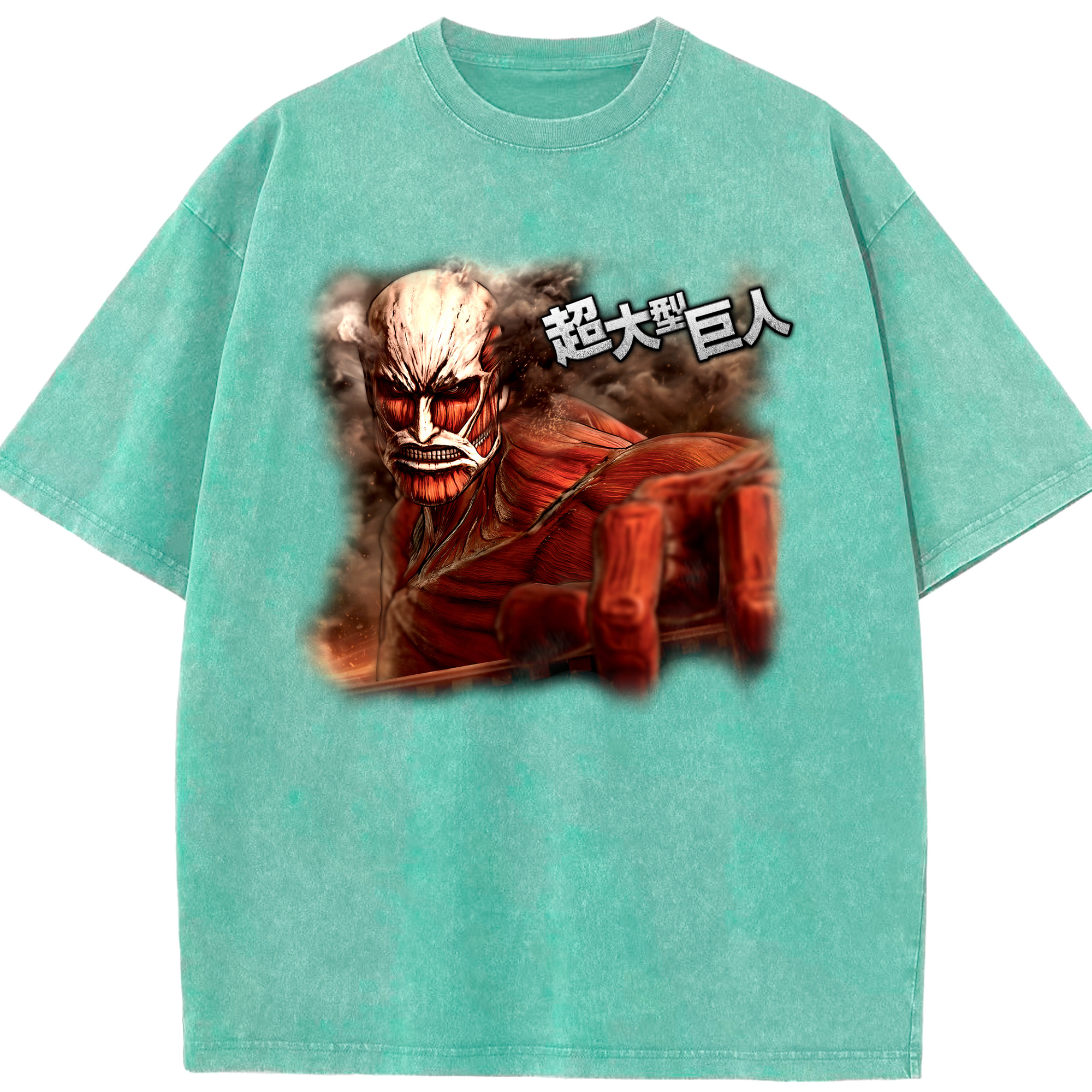 （画像用） 進撃の巨人 Attack on Titan 綿100% ヴィンテージ風 半袖Tシャツ（フロントプリント）